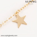 74965 wholesale cheap fashion jewelry 18k gold color simple design star shape anklet with small bell for ladies